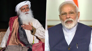 Sadhguru and PM Modi (Image: latestly)